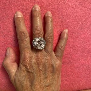 Handmade Aluminum Wire Swirl Ring